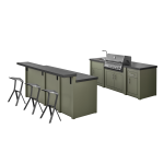 Grandpro EXCLUSIVE Crossray | Venkovní kuchyně OLIVE GREEN s lednicí a barem | limitovaná edice